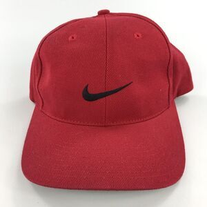 Vintage‎ Nike Red Snapback Hat Black Center Swoosh